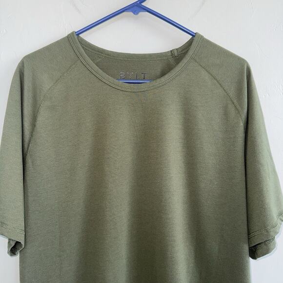 BYLT Premium Crew Men’s Tshirt Sz XL Olive Army Green Short Sleeve Gym - Picture 3 of 8